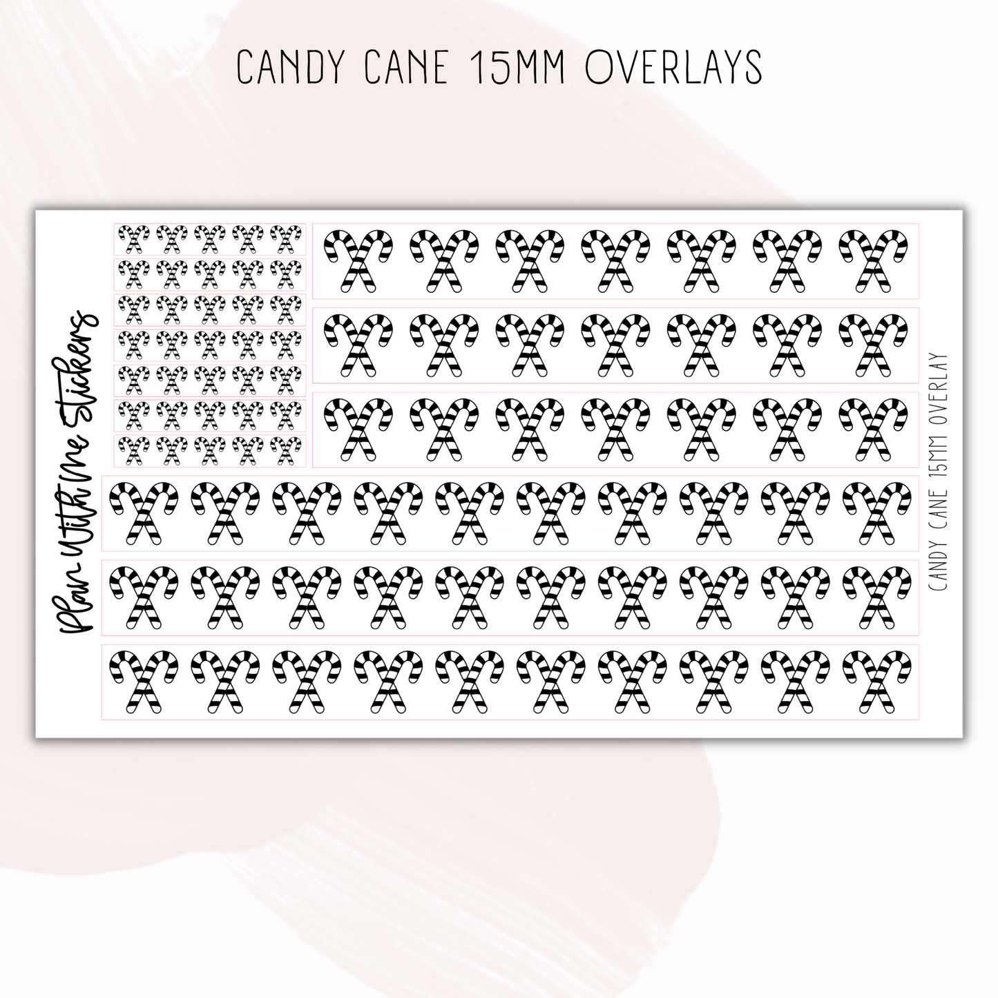 Candy Cane 15mm Overlays
