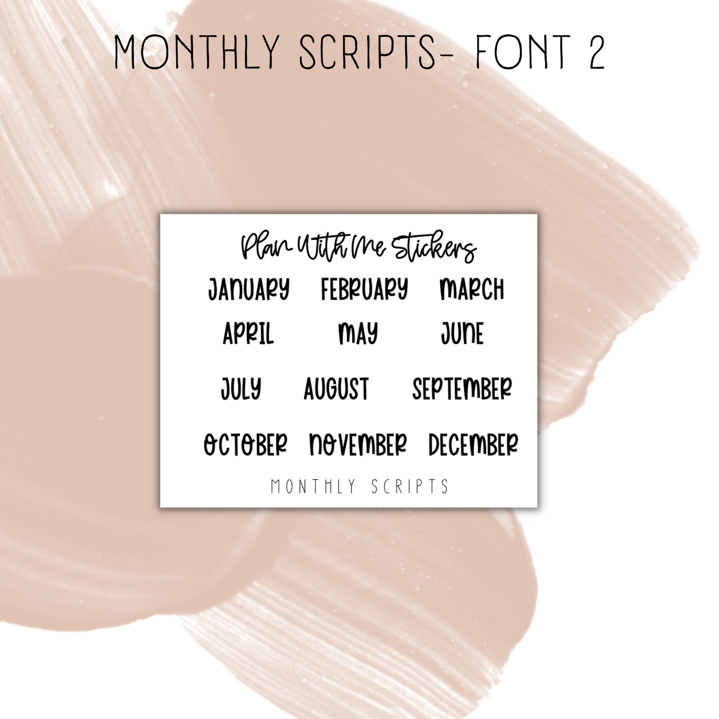 Monthly Script Font 2