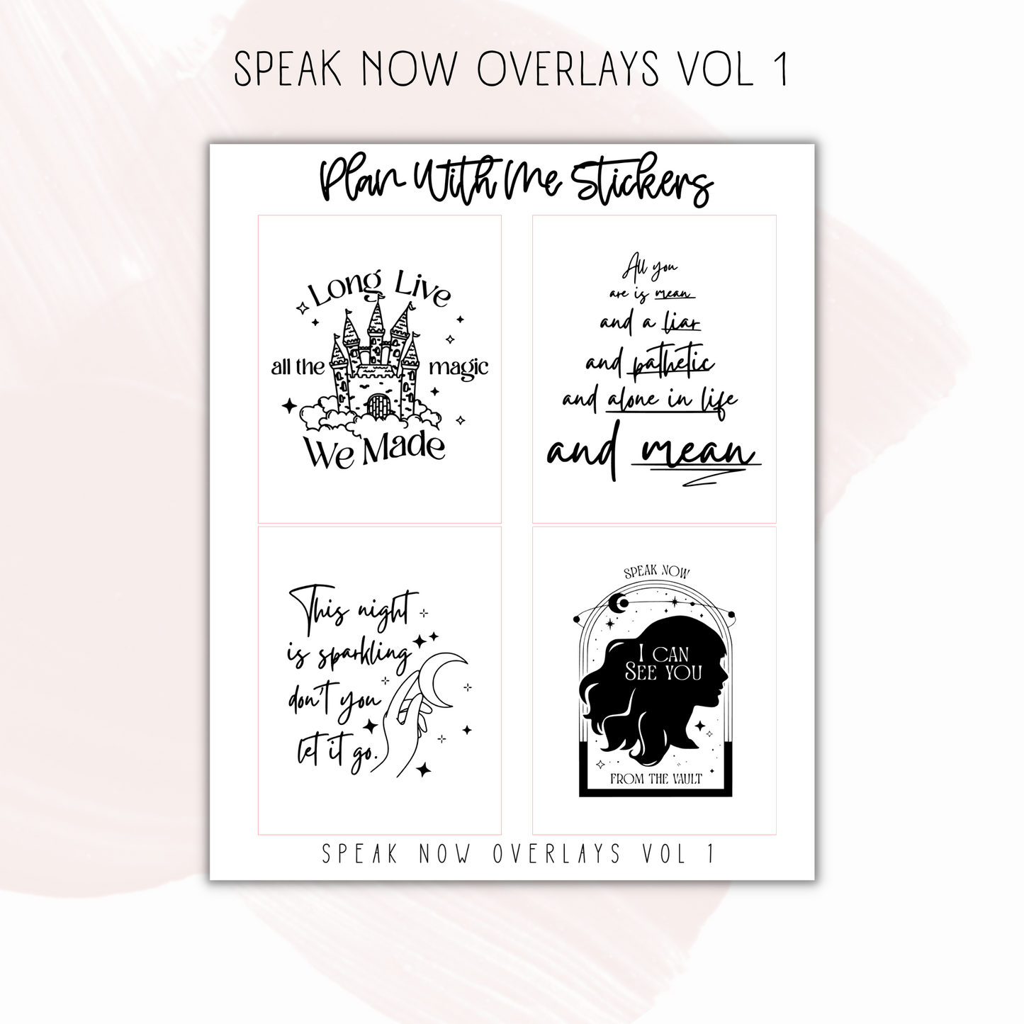 Speak Now Overlays Vol 1