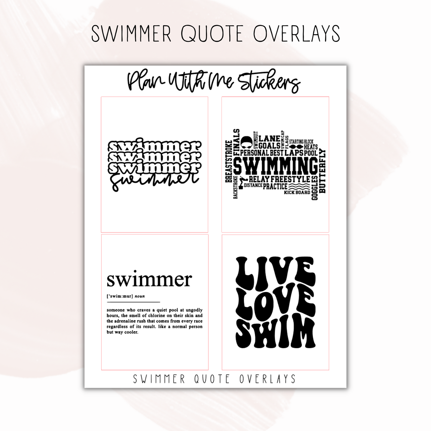 Swimmer Quote Overlays
