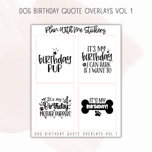 Dog Birthday Overlays Vol 1