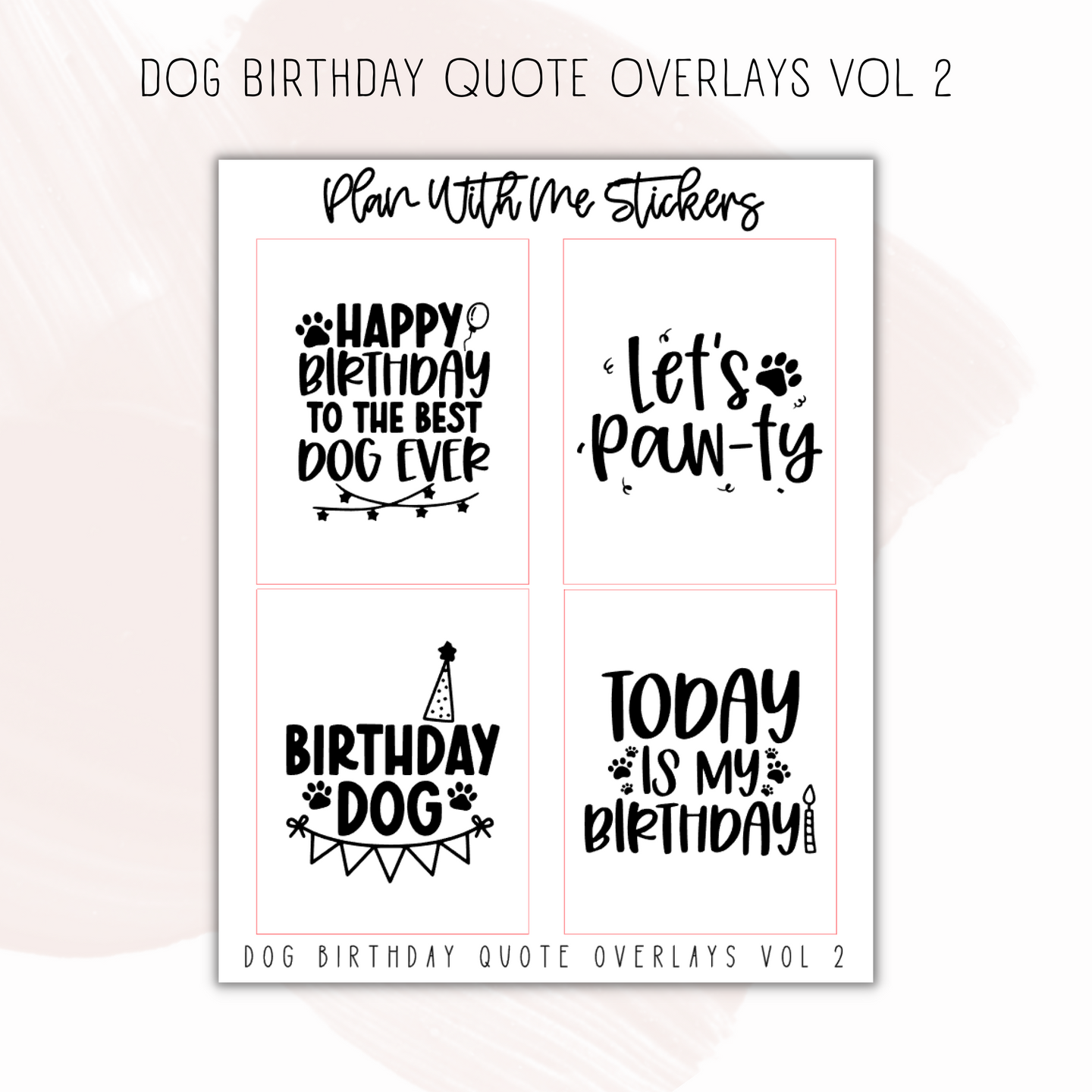 Dog Birthday Overlays Vol 2