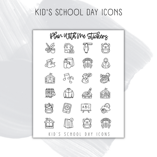 Kid's School Day Icons