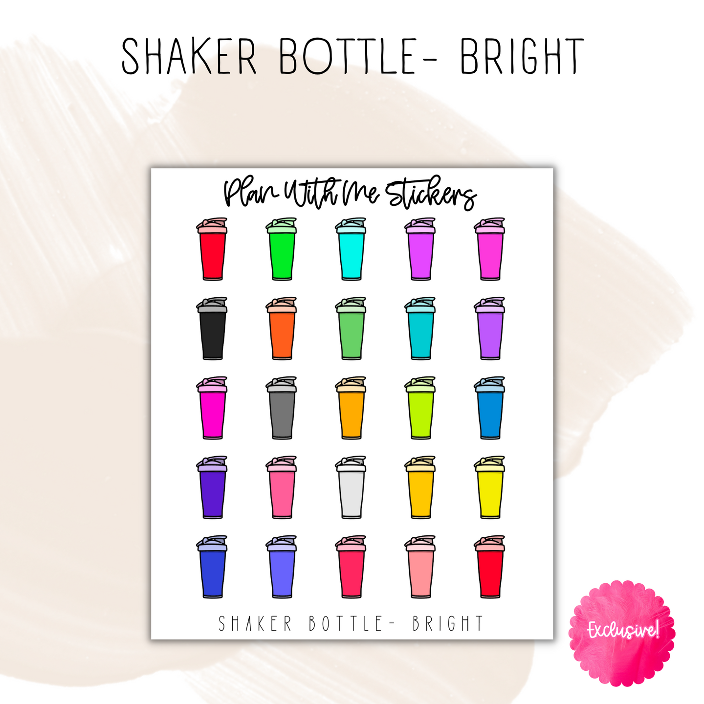 Shaker Bottle | Doodles