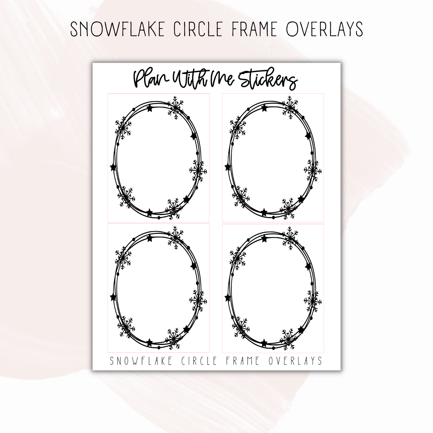 Snowflake Circle Frame Overlays