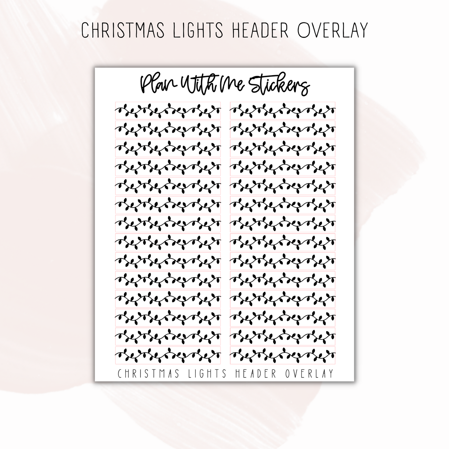 Christmas Lights Header Overlays