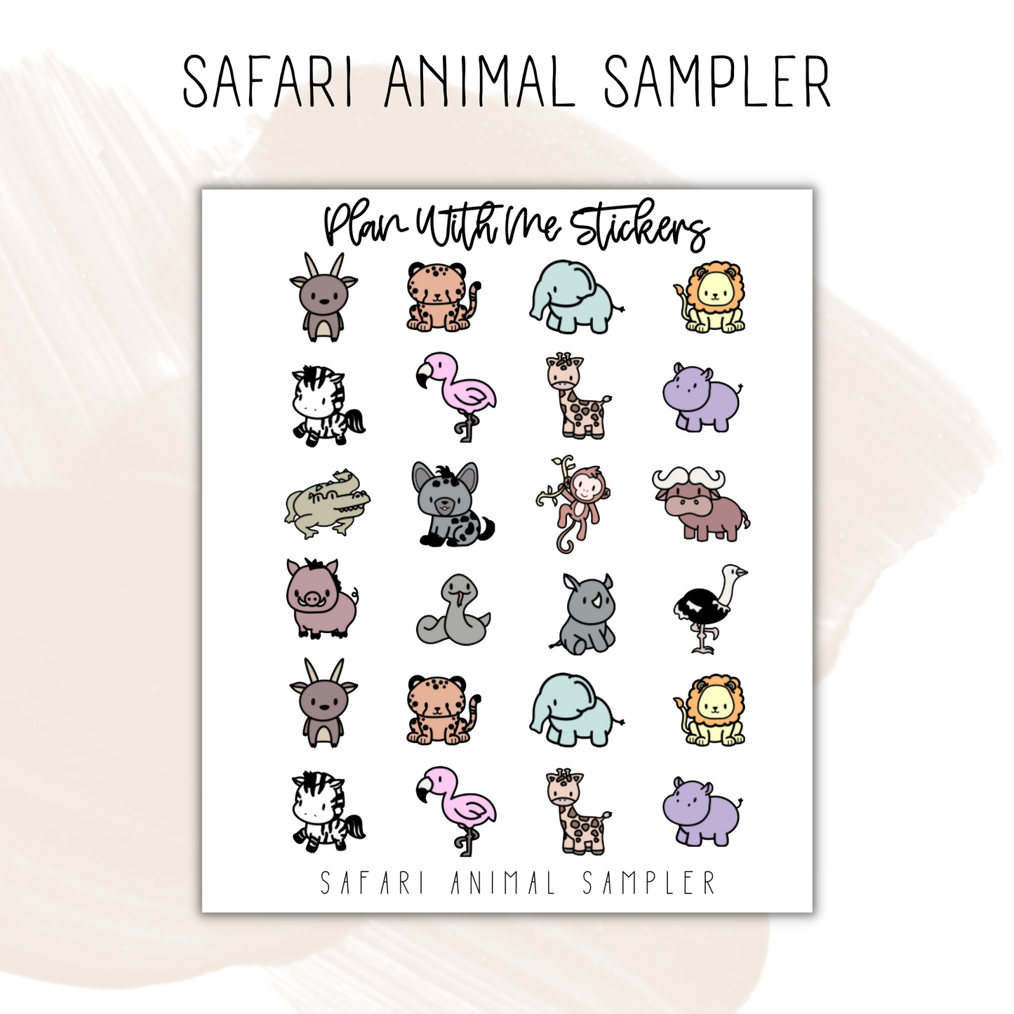 Safari Animal Sampler | Doodles