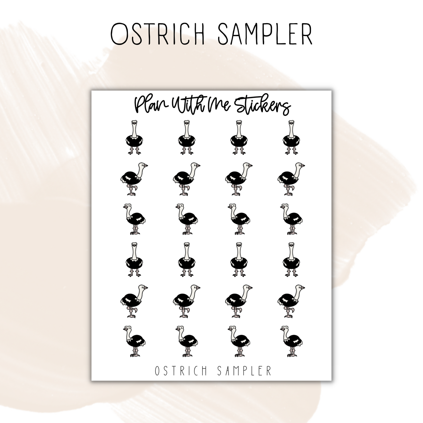 Ostrich Sampler | Doodles