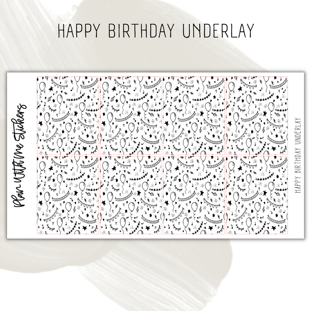 Happy Birthday Underlay