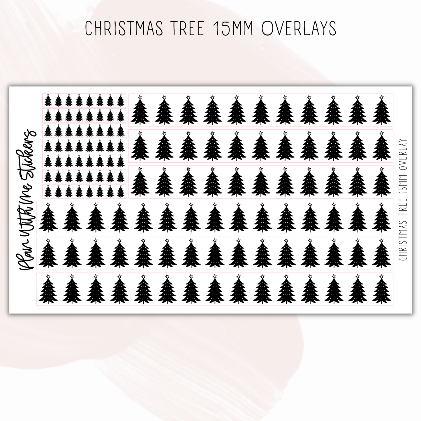 Christmas Tree 15mm Overlays