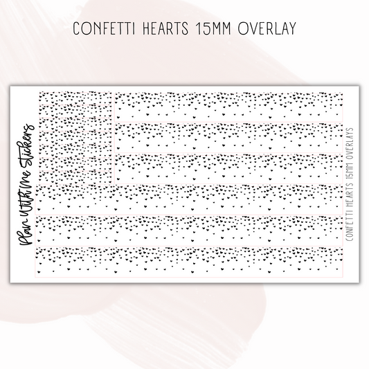 Confetti Hearts 15mm Overlay