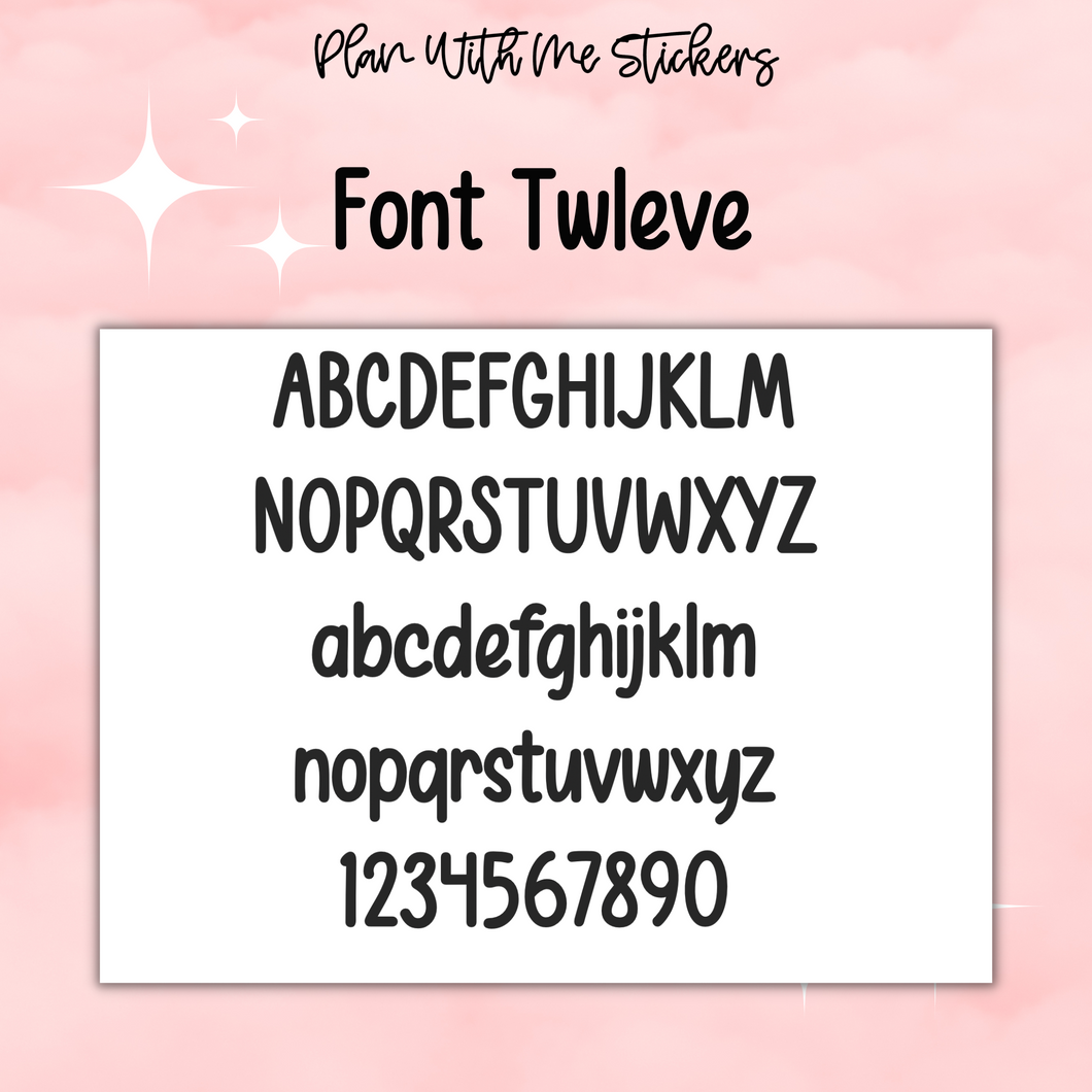 Large Multi Custom- Font 12