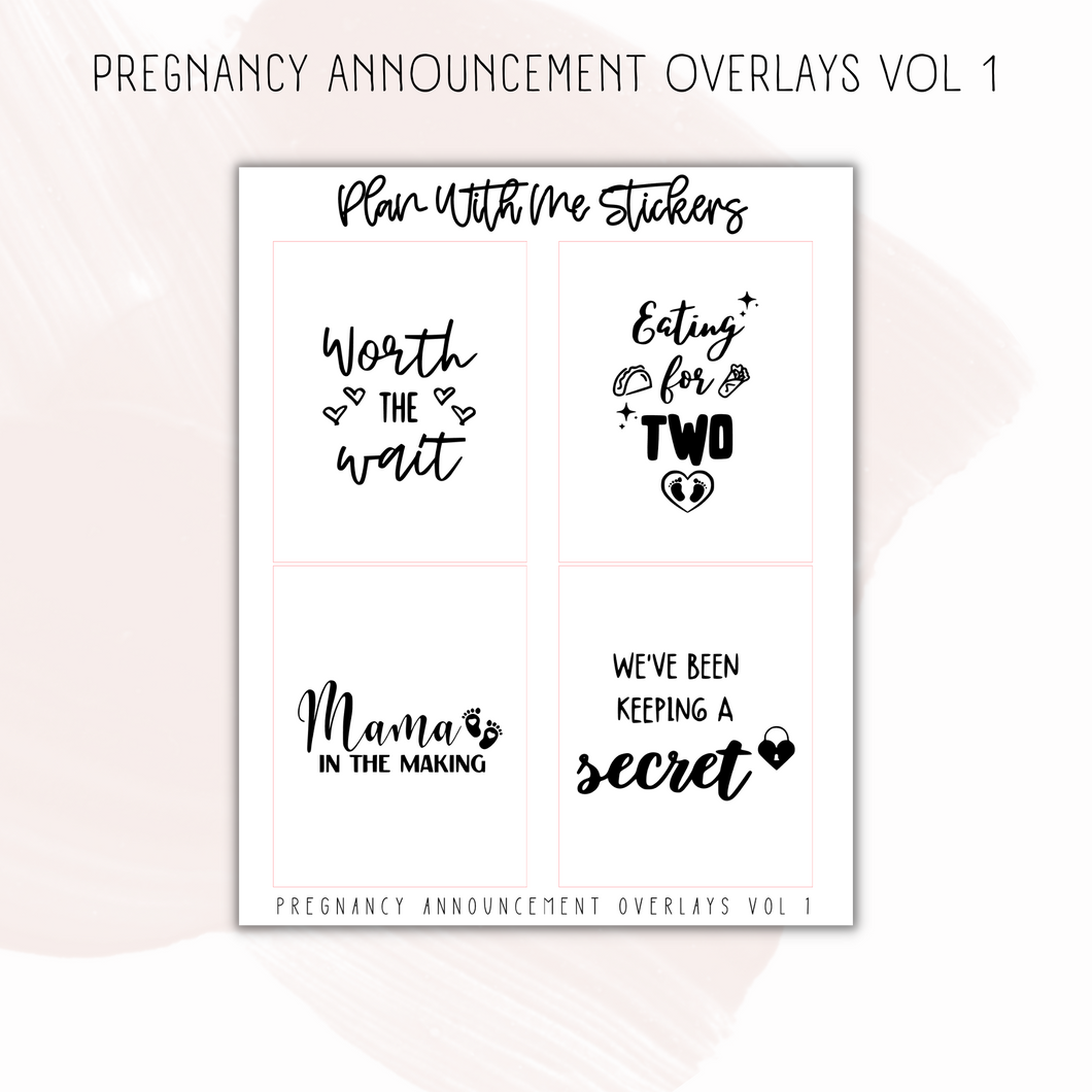 Pregnancy Announcement Overlays Vol 1