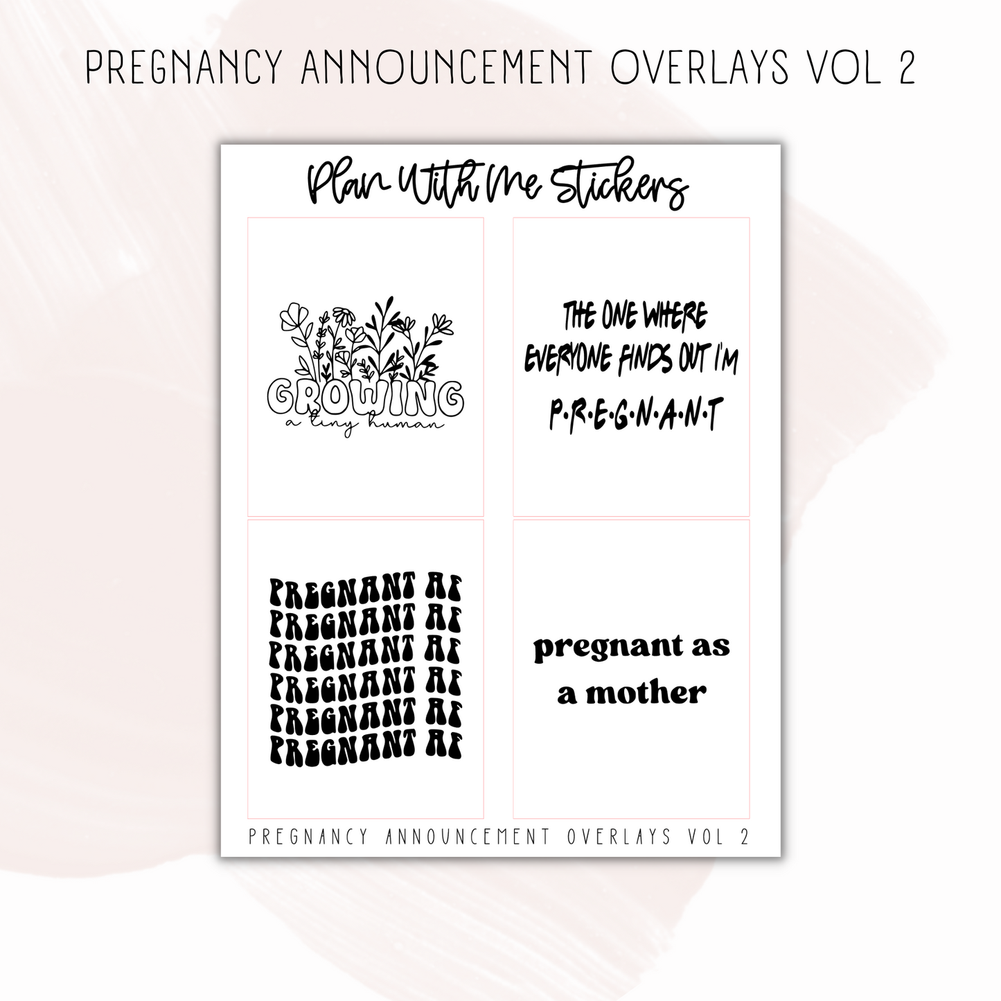 Pregnancy Announcement Overlays Vol 2