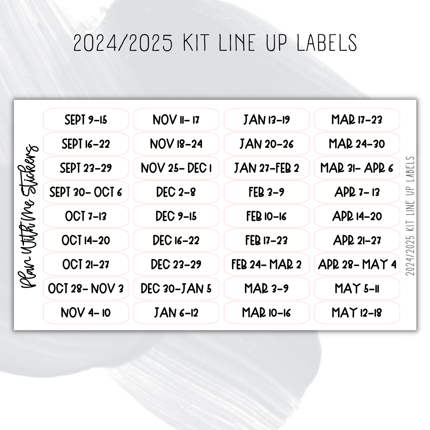 2024/2025 Kit Line Up Labels