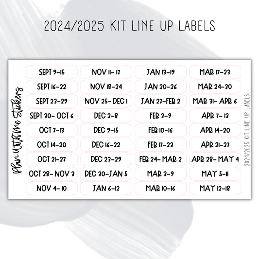 2024/2025 Kit Line Up Labels