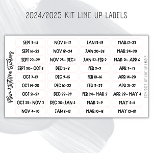 2024/2025 Kit Line Up Labels