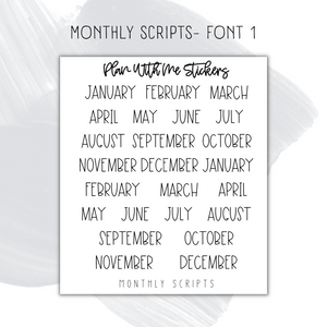 Monthly Scripts- Font 1