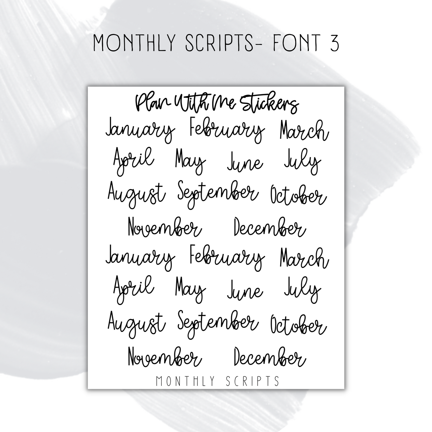 Monthly Scripts- Font 3
