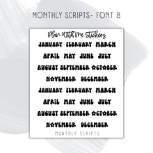 Load image into Gallery viewer, Monthly Script- Font 8
