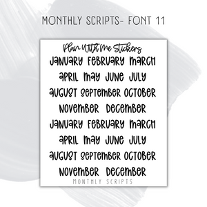 Monthly Scripts- Font 11