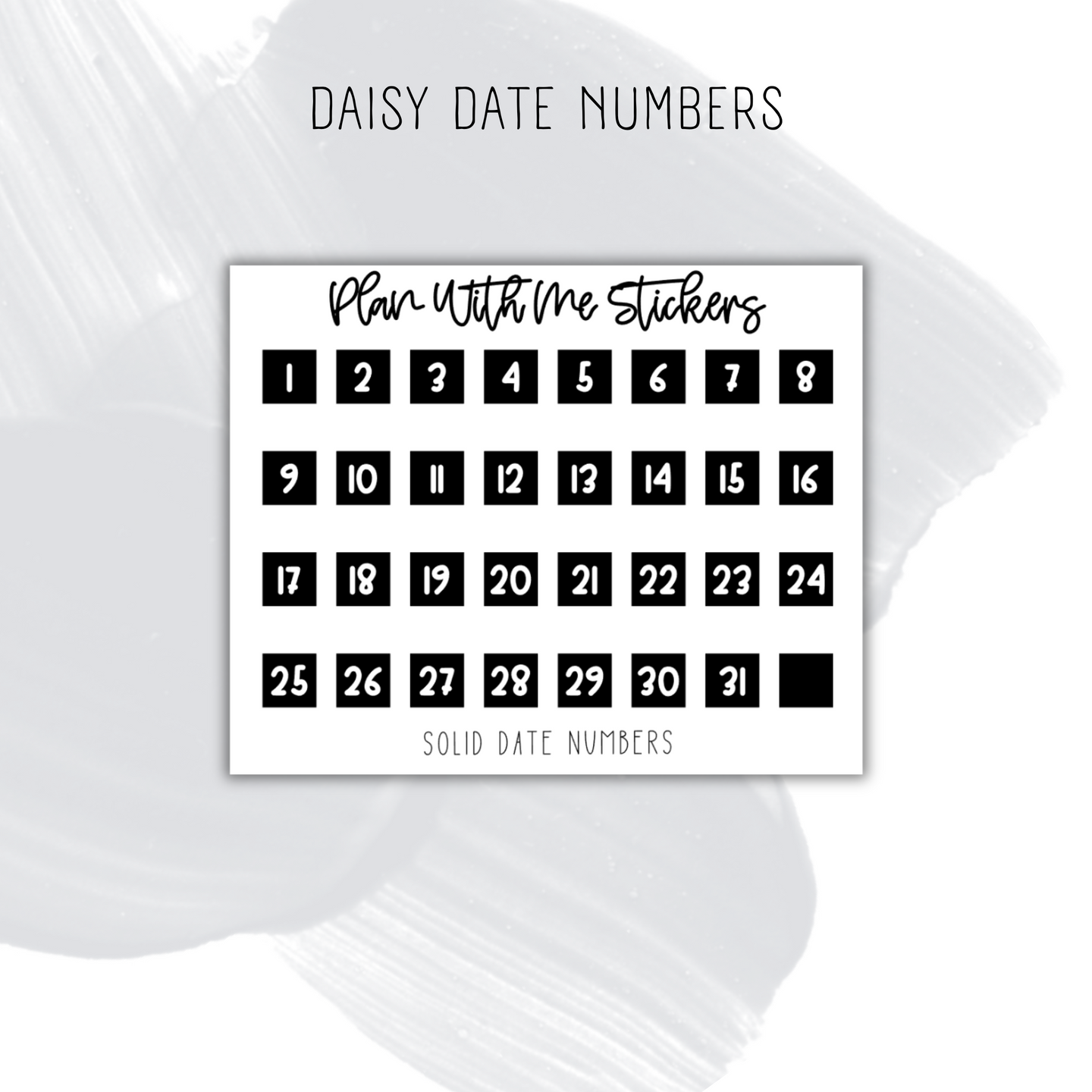 Solid Date Numbers