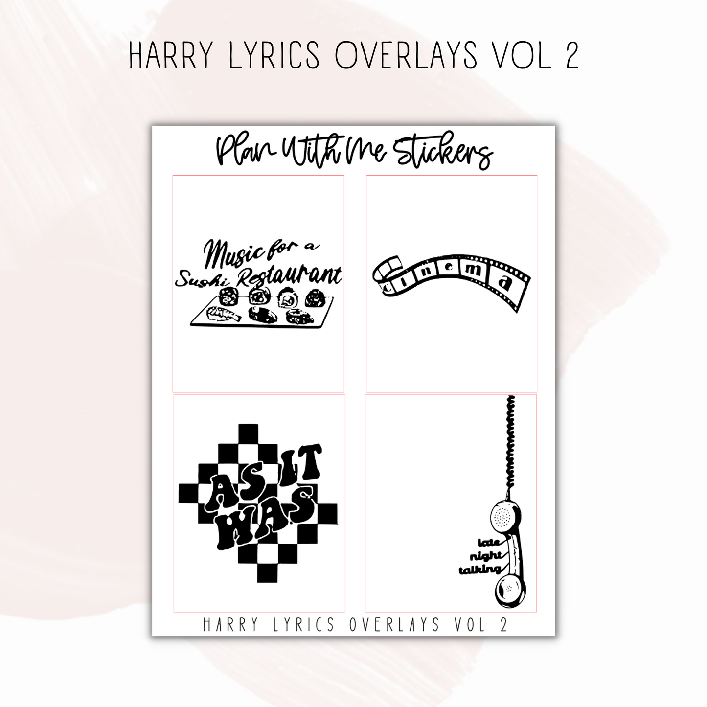 Harry Lyrics Overlays Vol 2