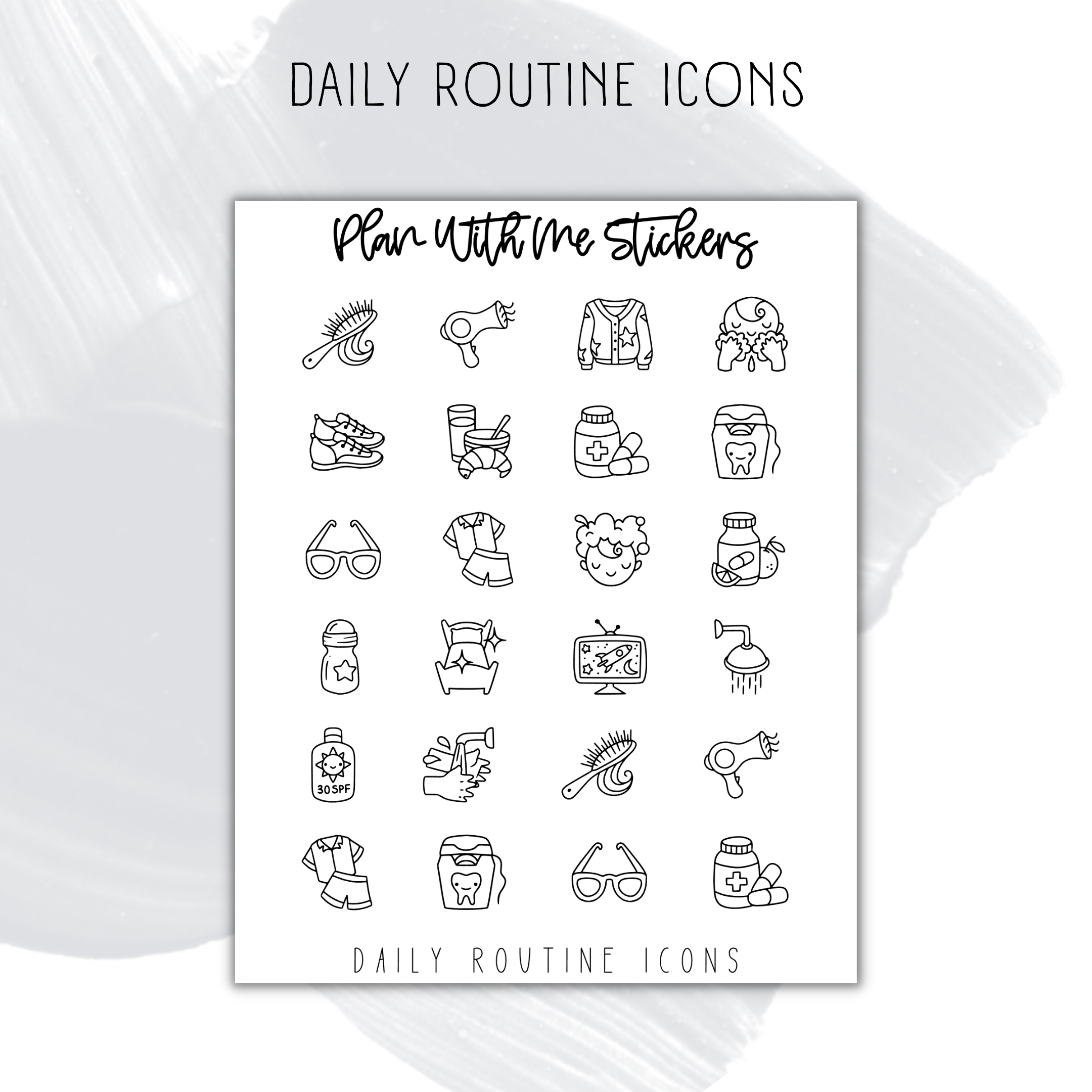 Daily Routine Icons – planwithmestickers