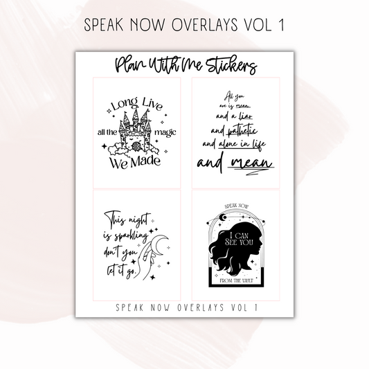 Speak Now Overlays Vol 1