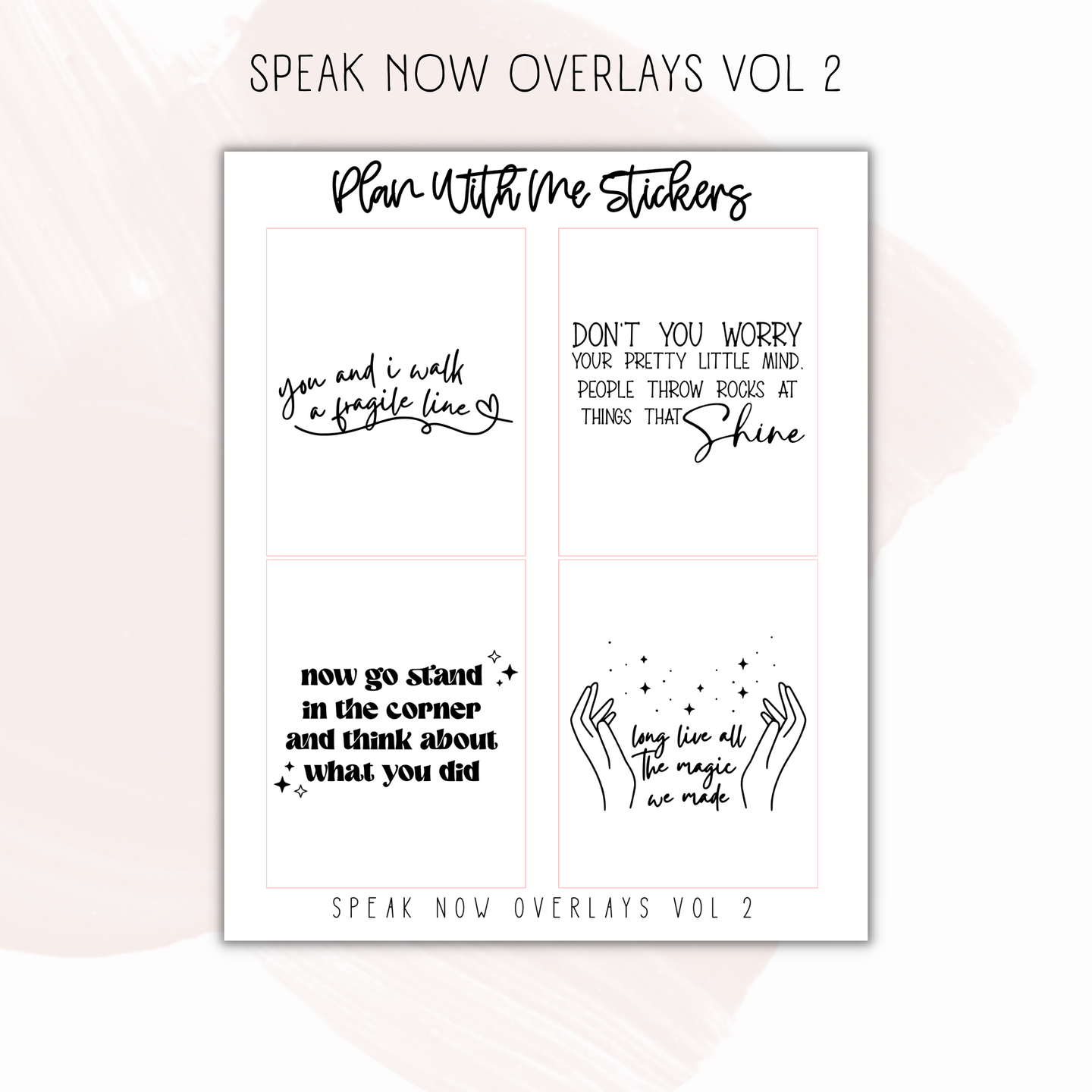 Speak Now Overlays Vol 2