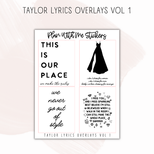 Taylor Lyrics Overlays (Vol 1-3)