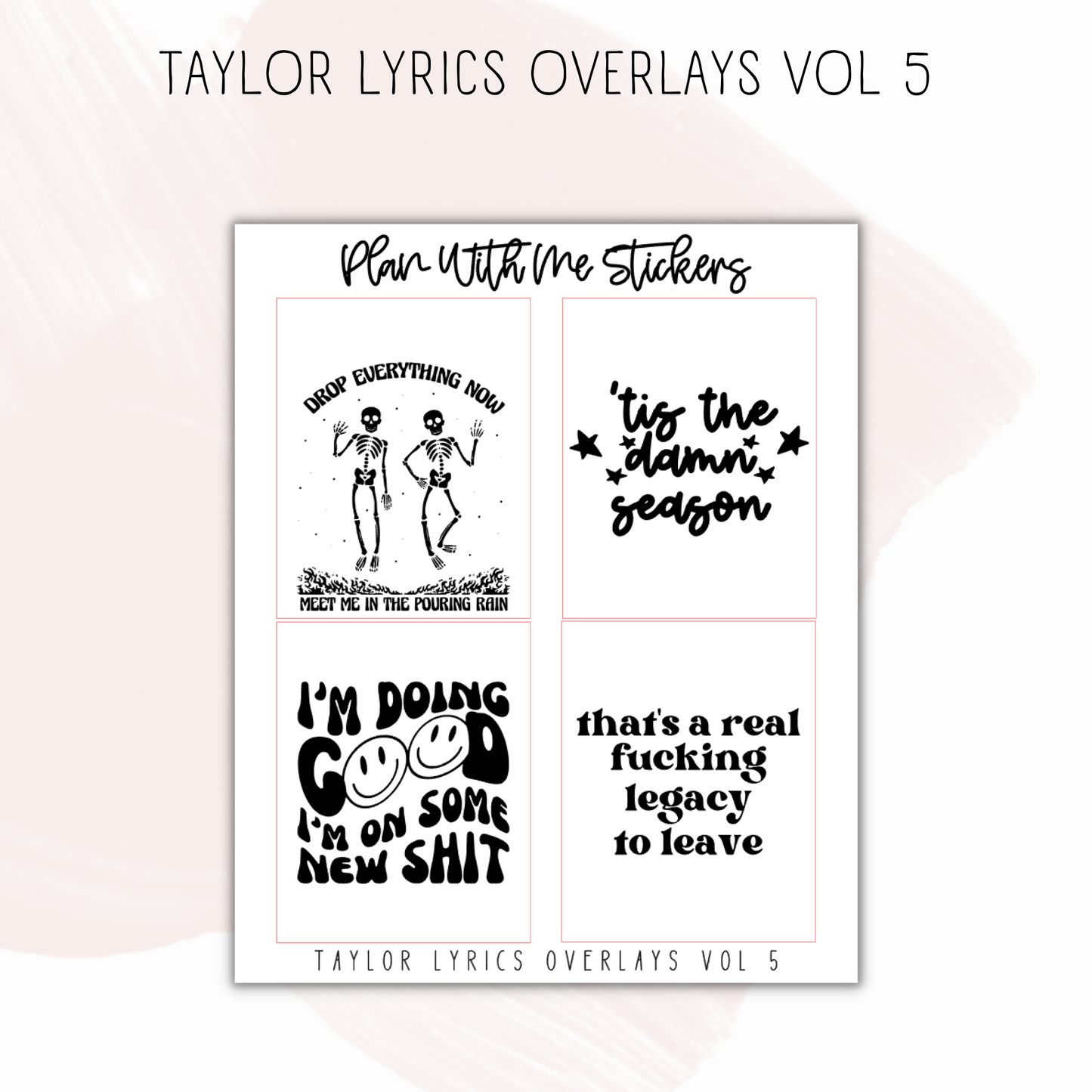 Taylor Lyrics Overlays (Vol 4-5)