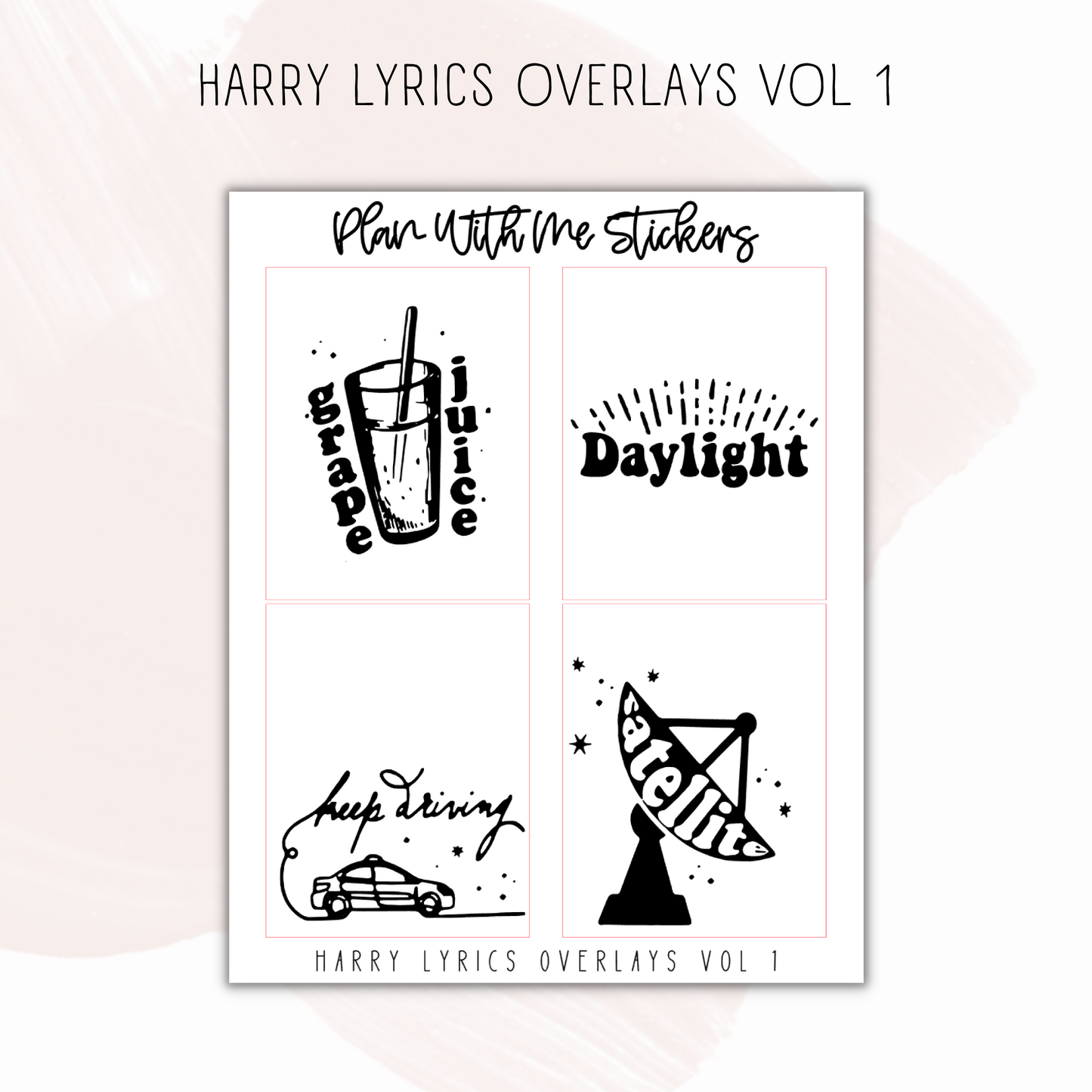 Harry Lyrics Overlays Vol 1